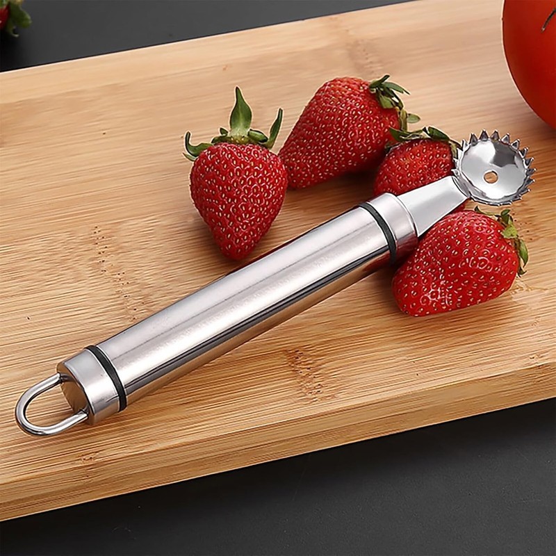 Stainless Steel Strawberry Huller and Tomato Stem Corer Tool Multi-Function