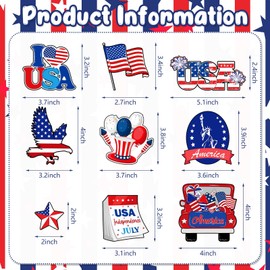 16 Pieces Patriotic Refrigerator Magnets Magnetic Patriotic Gnomes Magnets Decoration Memorial Day Decorations America Fridge Magnets USA Flag Decorative for Home Independence Day Decor