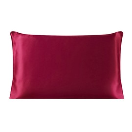 sourcing map Silk Pillowcase 19 Momme Mulberry Silk Pillowcase with Zip Pillowcase Burgundy 51 x 66 cm