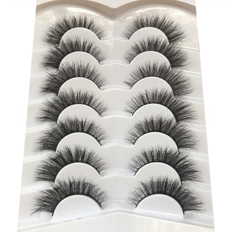 Pooplunch False Eyelashes Natural Cat Eye Look Wispy Volume Faux
