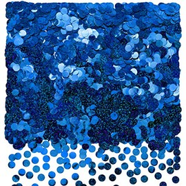 Sparkle Blue Foil Metallic Round Table Confetti Decor Circle Dots Mylar Table Scatter Confetti Wedding Bachelorette Under the Sea Ocean Theme Baby Shower Birthday Party Confetti Decorations, 60g