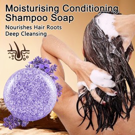 JunKuJK Solid Shampoo Bar with Foaming Net, Deep Cleansing Bar Shampoo for Women and Men, Thickening, Strengthening Long Lasting Oil Control Soap, Suitable for All Hair Type G