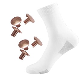 AddBili 6 Pure copper solid rivets and 1 grounding socks suitable for most copper-containing grounding shoes-MEN-WHITE