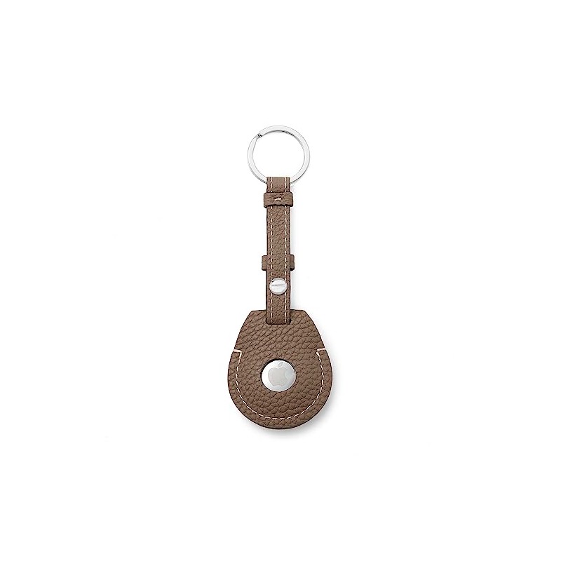 BONAVENTURA BATT1 AirTag Key Ring, Shrink Leather, Braun
