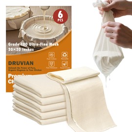 High-Grade 100 Cheesecloth – 6-Pack, Soft & Durable 20x20 Inch Cotton, Lock-Edged, Reusable for Cooking, Straining, and Cheesemaking