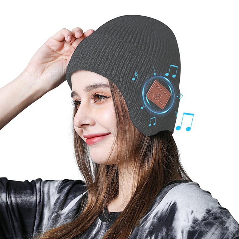 Bluetooth Beanie Hat Winter Unisex Warm Earflap Hat Wireless Headphone