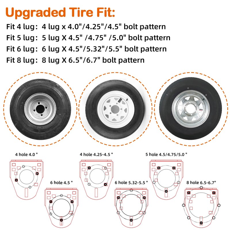 Jorohiker Stake Pocket Spare Tire Carrier with D-Ring ,Spare Tire
