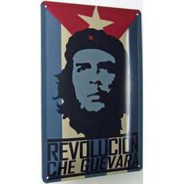 Tin Sign 20 x 30 cm Curved Che Guevara Cuba Revolucion Revolution Cuba Decorative Gift Sign