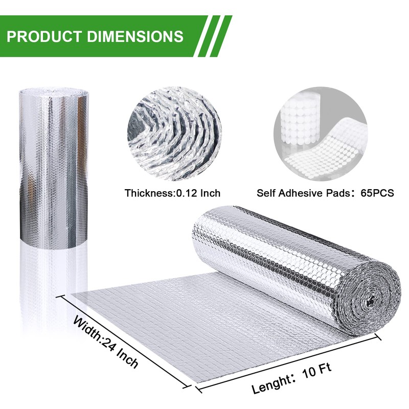 AGHITG Double Bubble Reflective Insulation,Window Insulation for Summer Heat,23.6"x 10