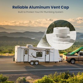 Safoner Aluminum RV Roof Sewer Plumbing Vent Cap Kit- Metal Replacement for Plastic Covers, Exterior Accessories for Trailers, Campers, and Motorhomes - White (1 Pack)