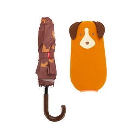 balvi Umbrella Puppymbrella colour brown including neoprene shell in the shape of a nylon dog