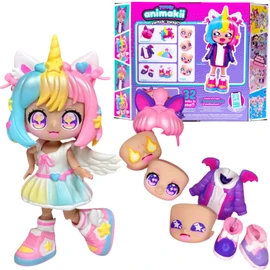 Animakii Fashion Dolls – Customisable Unicorn + Bat Style – 5” Fashion Doll with 32 Looks in One – Doll Accessories, Clothes, Shoes & Face Plates – Trendy Girls Toys (ONLY 1 DOLL SUPPLIED)