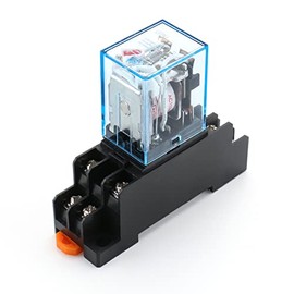 Baomain AC 110V Coil 8 Pin DIN Rail Electromagnetic Power Relay 8 Pin 10A LY2NJ with LED Indicator w Base