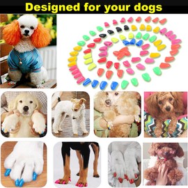 VICTHY 100pcs Dog Nail Caps, Claw Covers With Glue and Applicators (S)