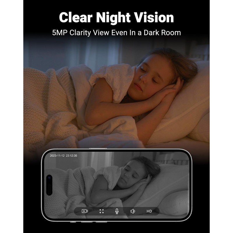 Indoor Security Camera 2K, Pet Camera with Phone App, WiFi