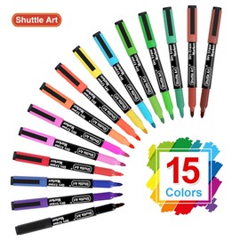 Dry Erase Markers, Shuttle Art 15 Colors Magnetic Whiteboard Markers with Erase,Fine Point Dry Erase Markers Perfect For Writing on Whiteboards, Dry-Erase Boards,Mirrors for School Office Home
