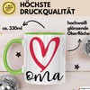 Oma Herz Tasse Geschenk Muttertag Liebevolle Spruchidee (Grün)