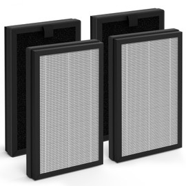 4 Pack PM1240B & AP2 HEPA Replacement Filter Compatible with Priestley PM1240B and Airversa AP2 Purelle Air Puri-fier, 3-stage Filtration System Pre-Filter, H13 True HEPA ＆ Activated carbon