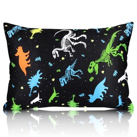AUDFA - Funda de almohada para niños con diseño de dinosaurios, 76 cm x 51 cm, suave y transpirable, con cierre oculto, diseño de dinosaurios, funda de almohada linda y de dibujos animados para niños