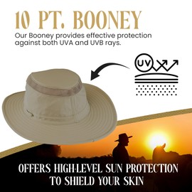 Henschel Camper 10-Point Booney Hat – Water Resistant, Moisture Wicking Sweatband, & Packable Hat with Secret Pocket - Outdoor Hat for Sun Protection, Fishing, Sailing, Safari, Hiking, Camping