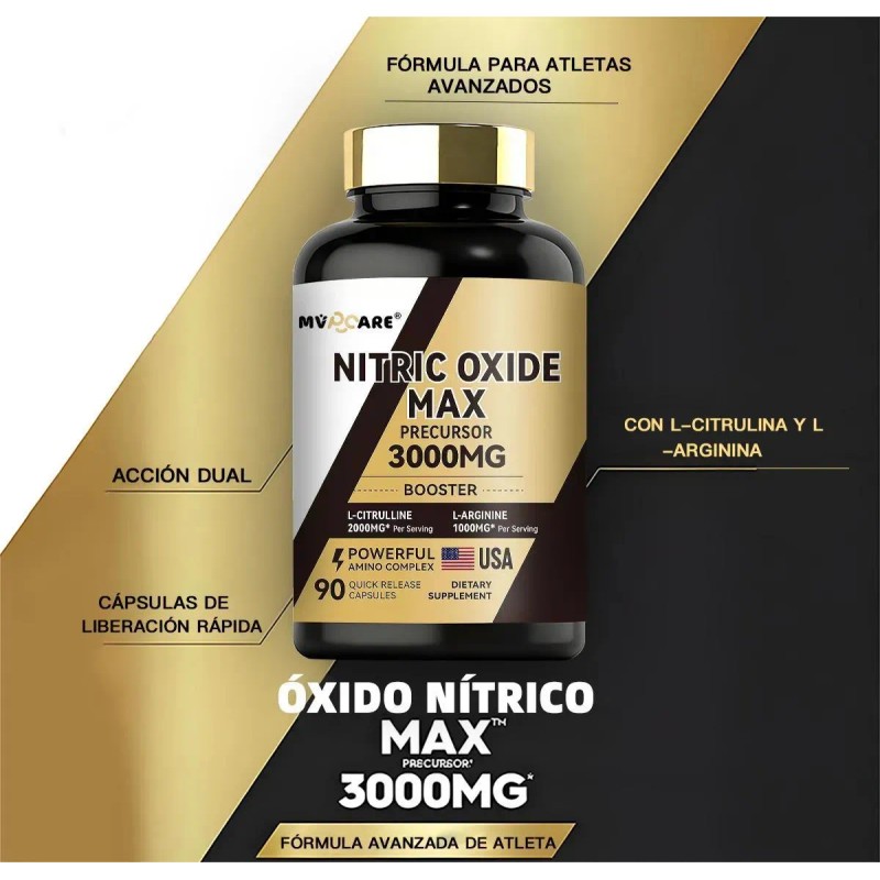 Nitric Oxide Max 3000mg 90caps Arginina Citrulline
