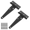 Ctyjia 2 Pcs T-Hinges, Tee Strap Black Door Hinges, with