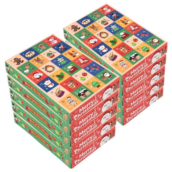 Cabilock Christmas Countdown Advent Calendar Boxes 10pcs 24gird Empty Advent