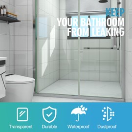 Frameless Shower Door Bottom Seal Shower Sweep with Drip Rail for 3/8" Glass,36" Long, Vinyl, Clear