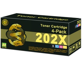 202X Toner Cartridges Black Cyan Magenta Yellow High Yield (with Chip) Replacement for HP 202X 202A CF500X CF500A Color Laserjet Pro MFP M281fdw M281cdw M281fdn M254dw M254dn Printer (4 Pack)