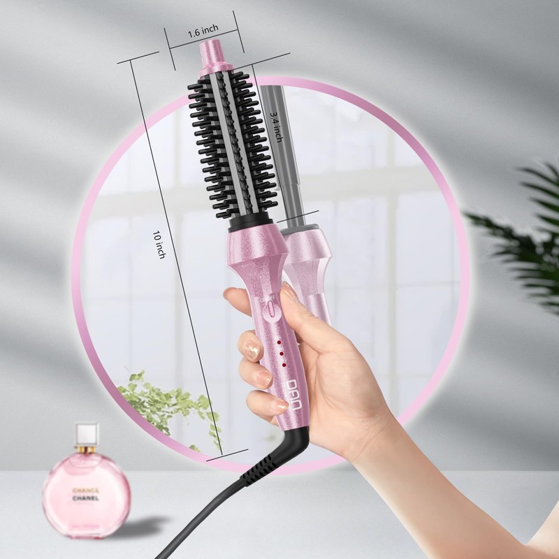 DAN Curling Iron Brush,Heated Curling Brush,CurlingBrush for Short Hair,Heated RoundBrush,SmallBrush