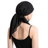ZLYC Women's Chemo Turban Hat Headwraps Lightweight Beanie Hat, Black