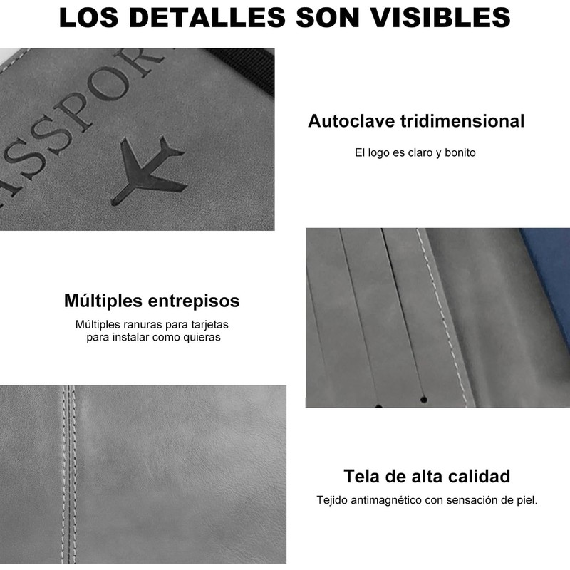 2 PACK Pasaporte Funda, Funda para Pasaporte con Bloqueo RFID.