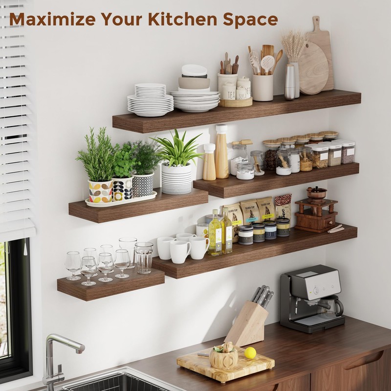 Heimlove 55 Inch Floating Shelves for Wall 8 Inch Deep