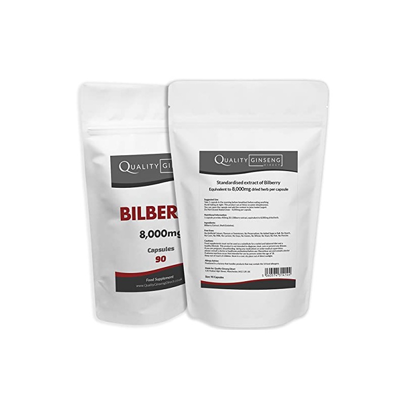 Bilberry | 8,000mg Capsules | Powerful Formula (90 Capsules)
