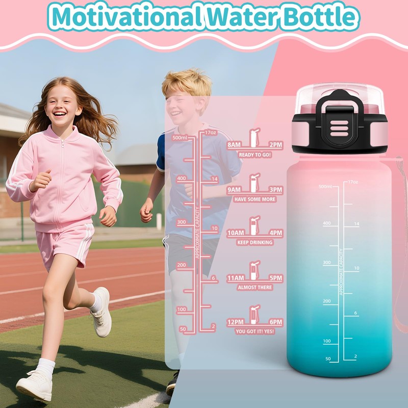 Motswedi Drinking Bottle with Straw, 0.5 L, BPA-Free, Leak-Proof, Suitable