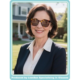 LianSan Full Readers Sunglasses for Women - Stylish Reading Sunglasses with Readers Built in with Spring Hinge UV Protection(Tortoise,1.75x)