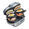 Hamilton Beach Dual Breakfast Sandwich Maker with Timer, Ready in
