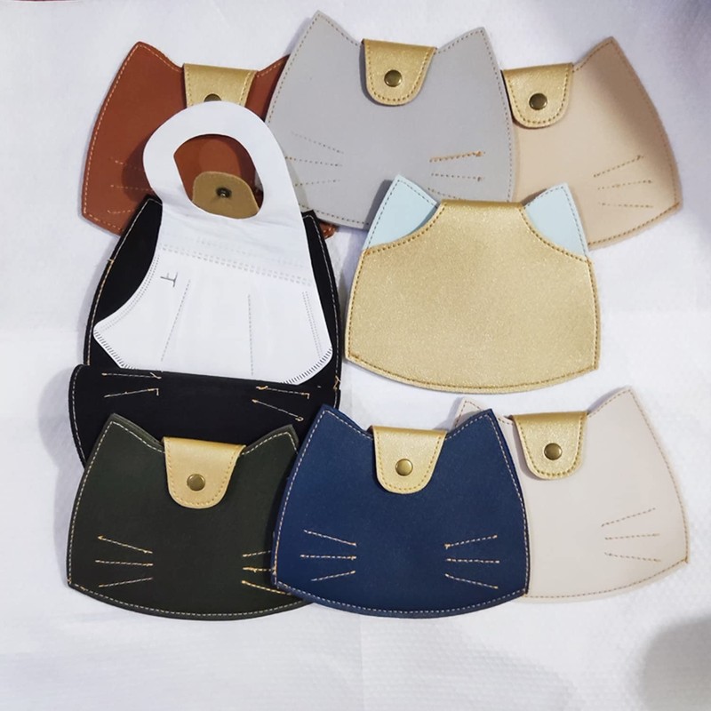 UpNova Mask Case, Portable, Cute, Cat Shape, Antibacterial Mask Pouch,