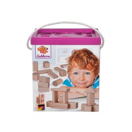 Eichhorn Colourful Wooden Building Blocks In One Shape, 25 mm