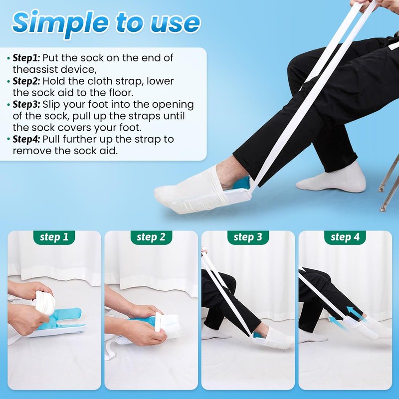 Folklyzo Sock Aid - Sock Aids for Putting On Socks