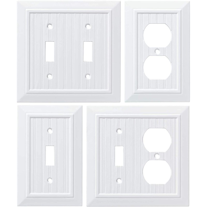 Franklin Brass Classic Beadboard (1-Pack) Decorative Light Switch Cover Pure