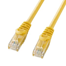 Sanwa Supply LA-Y6-01Y CAT6LAN Cable 3.3 ft (1 m) UTP 1Gbps/250MHz RJ45 Crack Prevention, Yellow