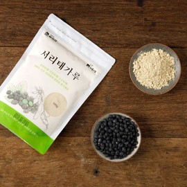 Ssalichae 국산  서리태가루 500g  인절미 콩국수 가루 볶음 볶은 검정 검은콩가루 Domestic Frosted Soybean Powder 500g Injeolmi Kongguksu Powder Roasted Black Soybean Powder