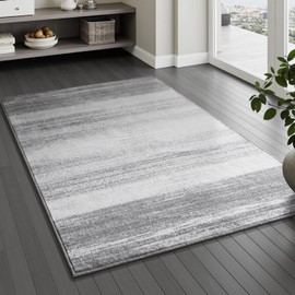 Modern Abstract Area Rug 2x3 for Entryway Living Room Bedroom-Carpet Machine Washable Rugs for Bedroom Dining Room Living Room Rug- Contemporary Neutral Grey