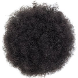 Afro Puff Ponytail for Women, Drawstring Ponytail Extension, Natural Black Curly Hair Ponytail Extension, Easy Install, Adjustable Round Design