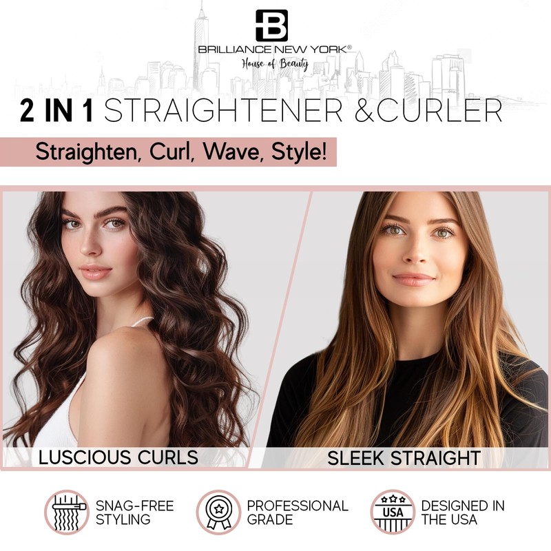 Brilliance New York - 1 Inch Diamond Titanium Flat Iron