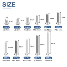 DTGN 220Pcs M3 Phillips Pan Head Machine Screws, 304 Stainless Steel Metric Machine Screws Assortment Kit with Storage Case