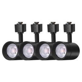 FLSNT 4-Pack LED Track Lighting Heads for Juno Track, Dimmable 24° LED Spotlight Light Heads, 12W (75W Equivalent), CRI90, 800LM, 3000K Soft White, Black