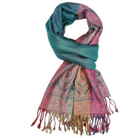 Purple Possum® Scarf Ladies Green Pashmina Wrap Ladies Red Pink Orange Floral Shawl Oversized Scarf Flowers