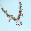 NLCAC Christmas Jingle Bell Necklace Women Statement Chunky Crystal Teardrop